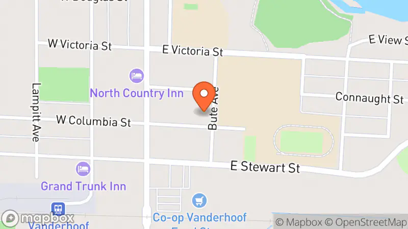 Map showing location of Act II Thrift Store