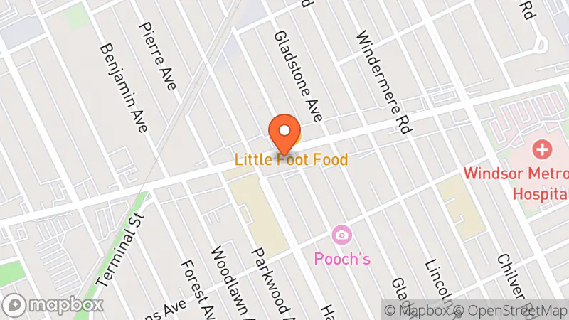 Map showing location of Amazing Bins