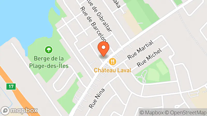 Map showing location of Au Jardin de la Famille de Fabreville inc. (AJFF)