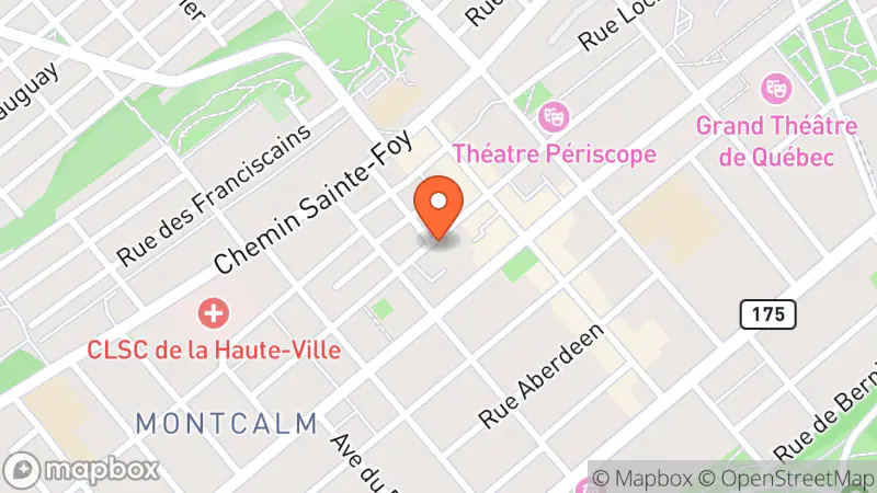 Map showing location of au Lieu du Livre