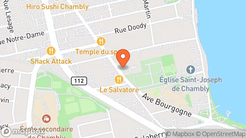 Map showing location of Aux Sources Du Bassin De Chambly
