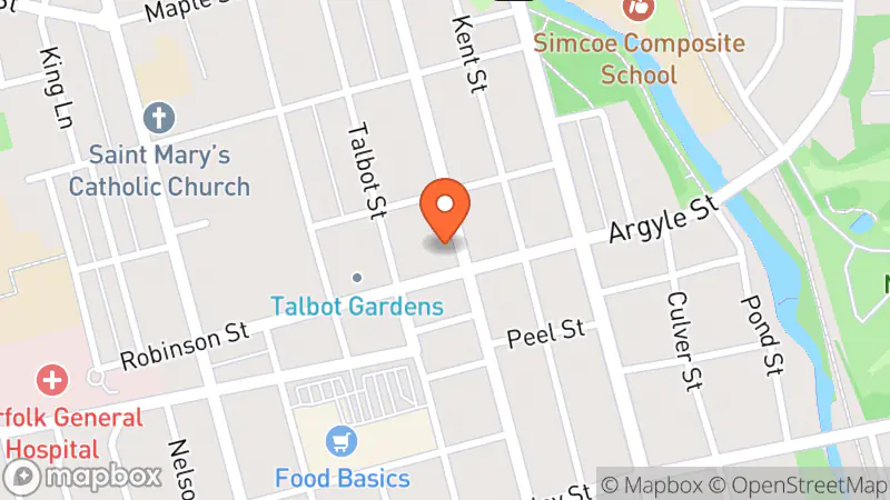 Map showing location of Bargain Boutique Thrift Shop