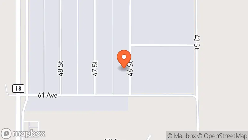 Map showing location of Barrhead Thrift Shoppe on 46th Street ~ People Helping People