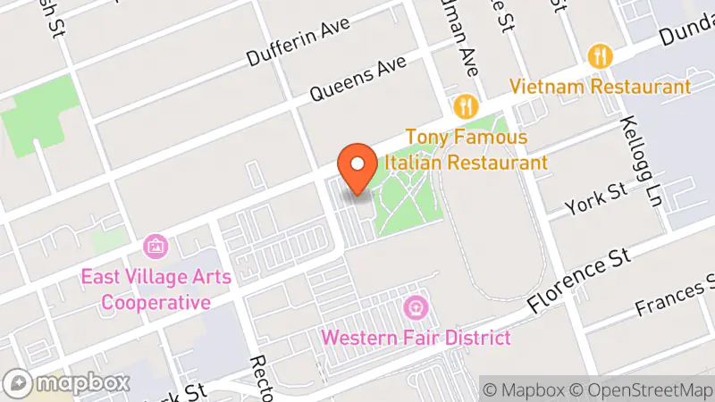 Map showing location of Bread and Roses Books