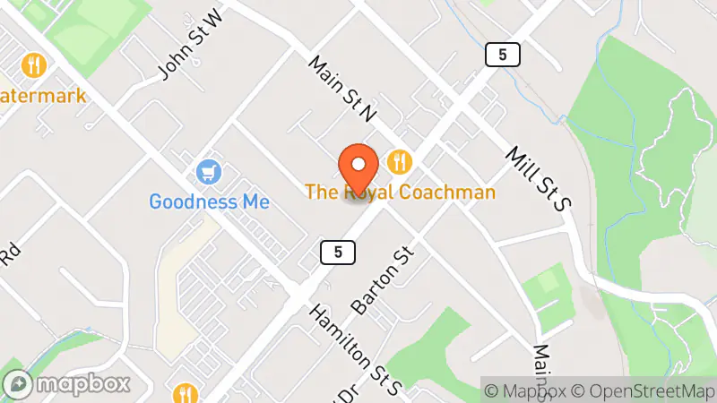 Map showing location of Bungalo Beach Waterdown