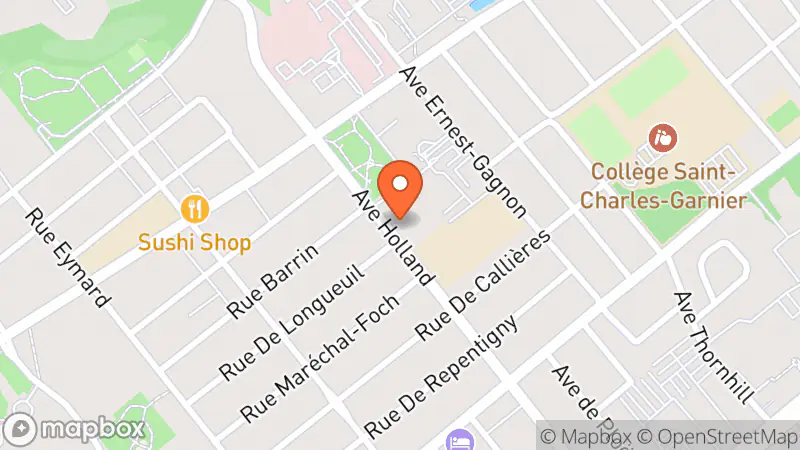 Map showing location of Écoboutique - Friperie de la YWCA Québec