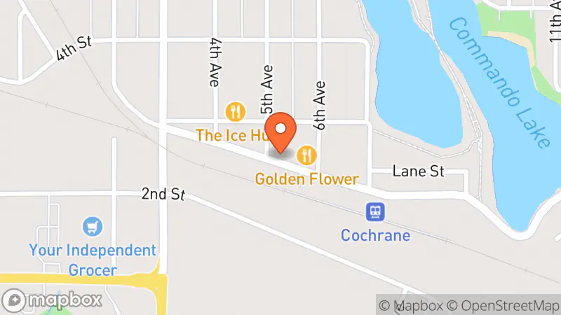 Map showing location of Cochrane Food Bank Inc. / Thrift Store