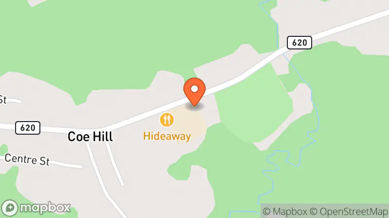 Map showing location of Coe Hill Community Thrift Shop