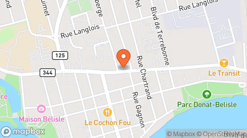 Map showing location of Comptoir familial de Terrebonne
