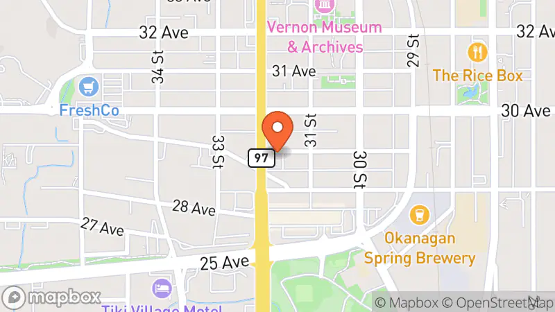 Map showing location of Ebenezer's Comics & Collectibles