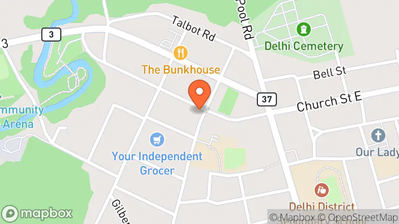 Map showing location of Family Closet Thrift Boutique