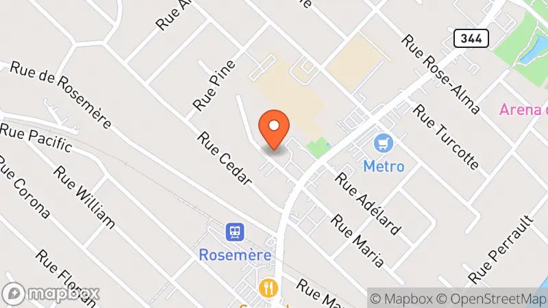 Map showing location of Friperie Rosemère