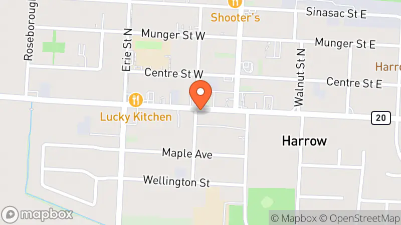 Map showing location of Full Circle Thrift Shop