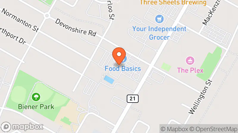Map showing location of Goodwill Community Store