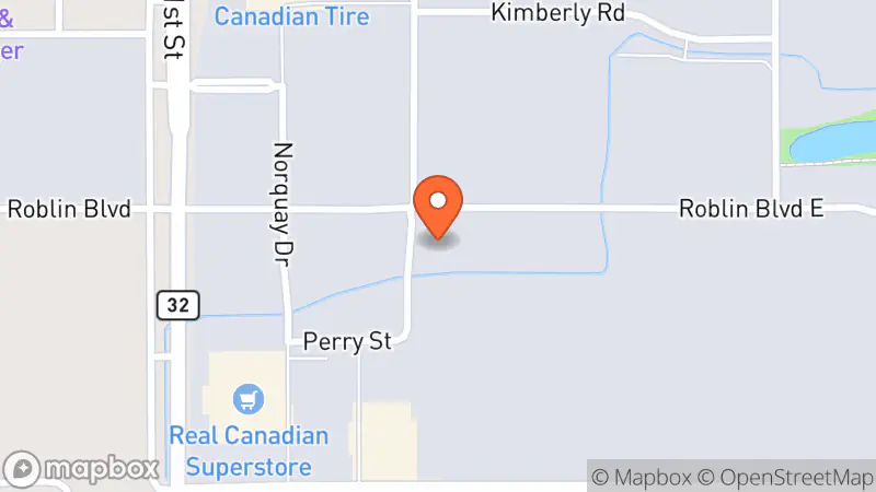 Map showing location of Gospel Echoes Thrift Store