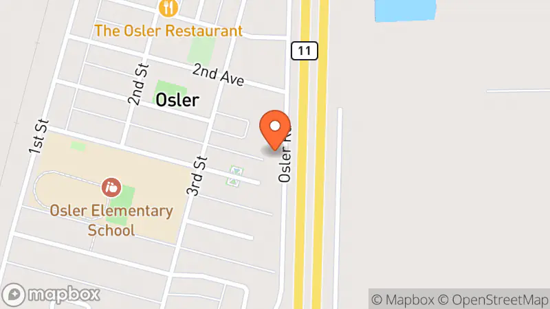 Map showing location of Gospel Echoes Thrift Store