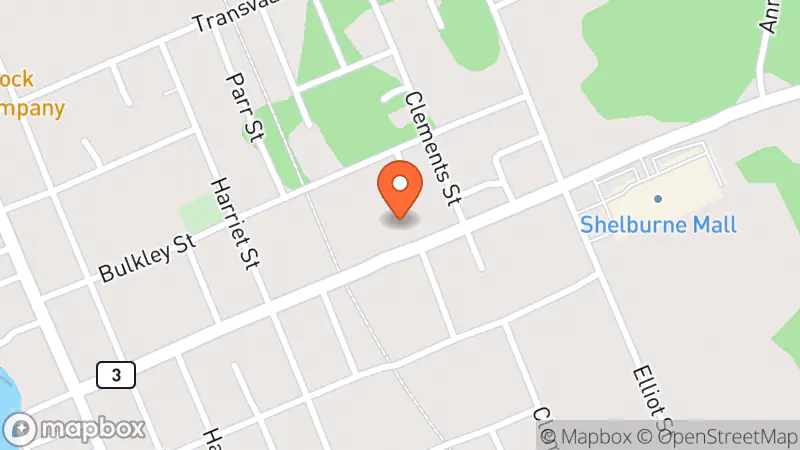 Map showing location of Guy's Frenchys