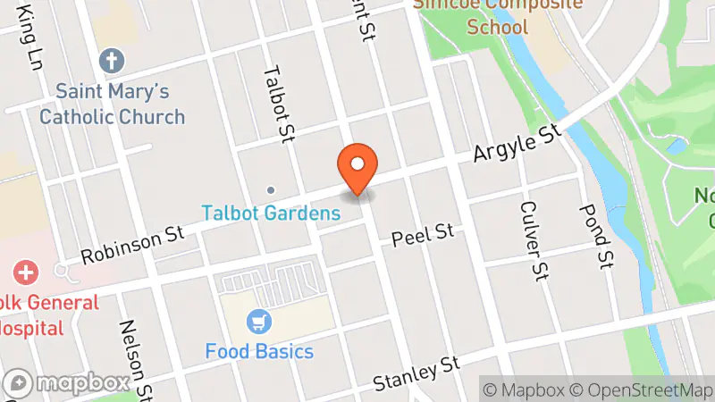 Map showing location of Helping Others Thrift Store
