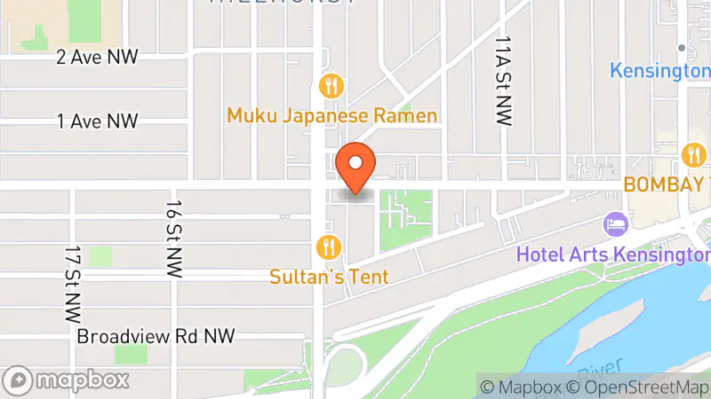 Map showing location of Humane The Thrift Store