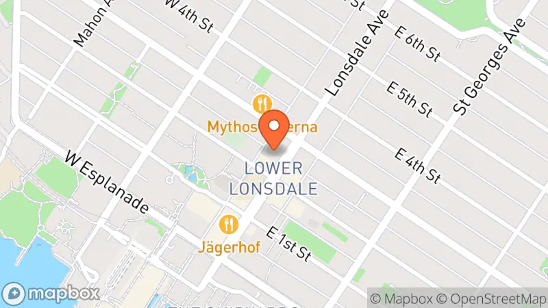 Map showing location of Hunter & Hare