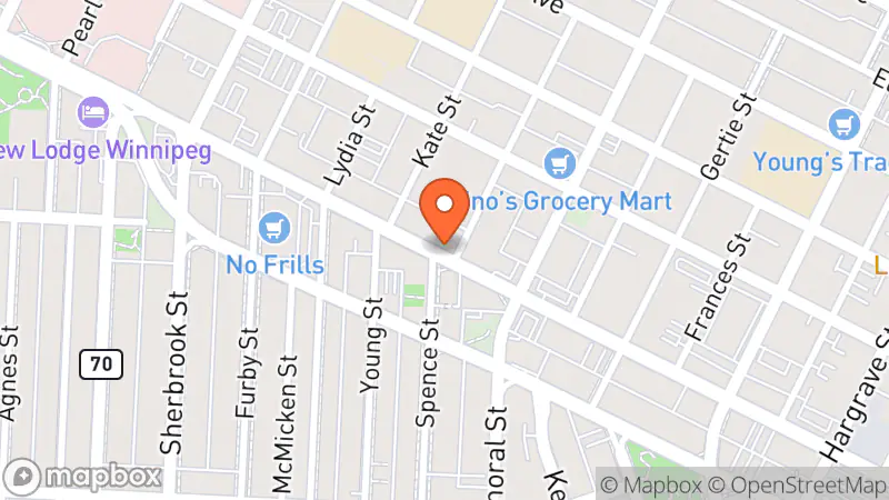 Map showing location of Kavod Thrift Store