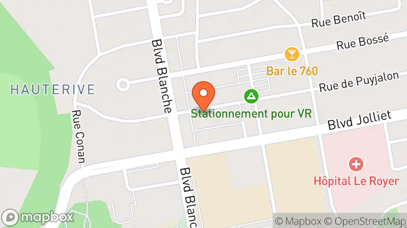 Map showing location of La cache au trésor