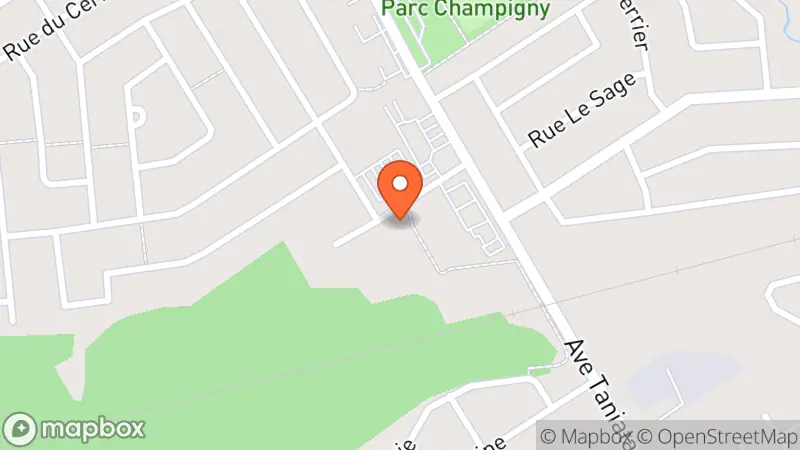 Map showing location of La Penderie
