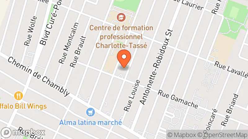 Map showing location of L'Entraide Chez Nous