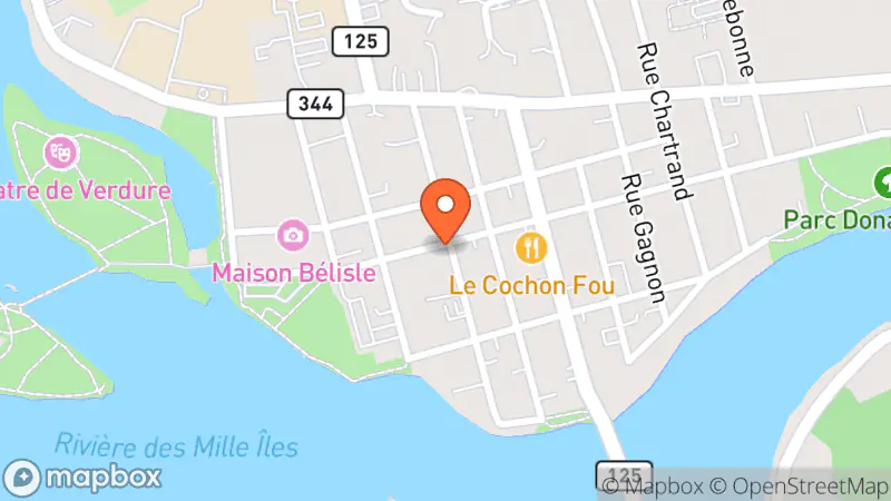 Map showing location of MesAubaines