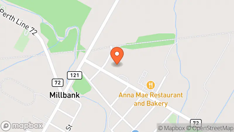 Map showing location of Millbank Thrift Store