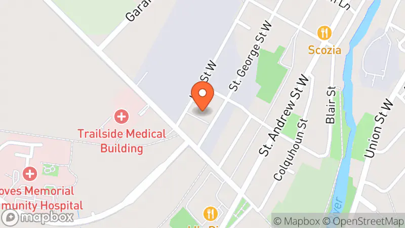 Map showing location of Mission Thrift Store • Fergus
