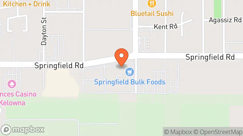 Map showing location of Mission Thrift Store Kelowna