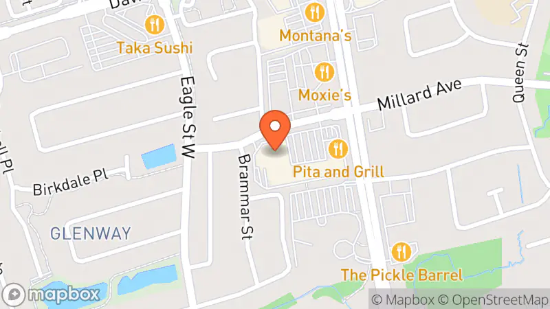 Map showing location of Mission Thrift Store • Newmarket