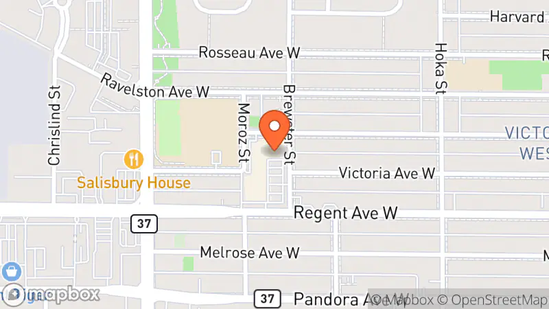 Map showing location of Mission Thrift Store