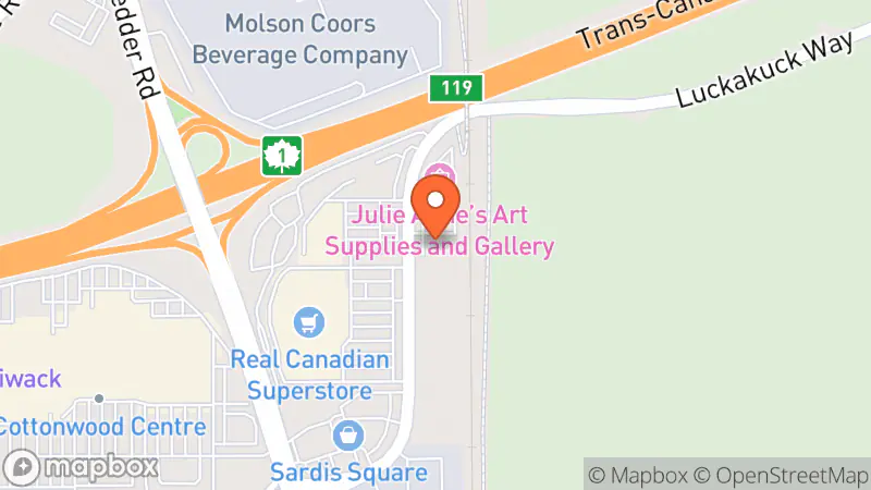 Map showing location of Mission Thrift Store