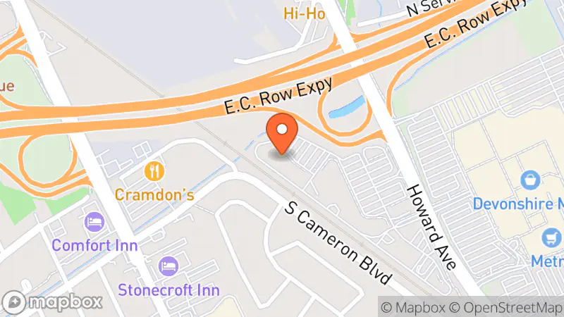 Map showing location of Mission Thrift Store Windsor