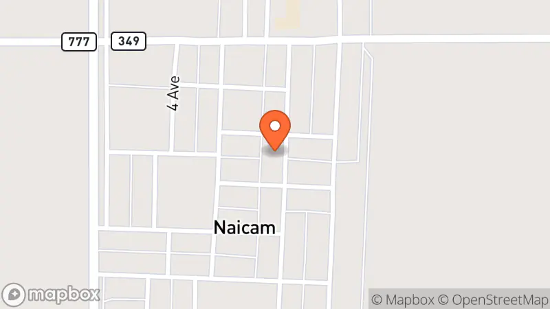 Map showing location of Naicam Community Thrift & General Store