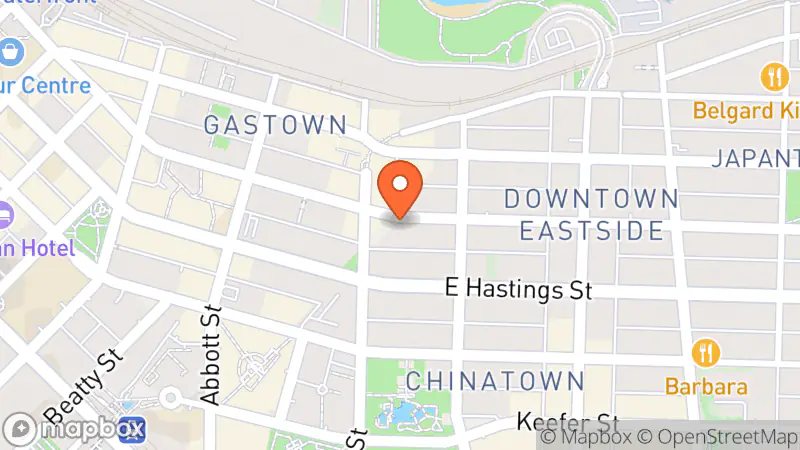 Map showing location of Old Found Mercantile