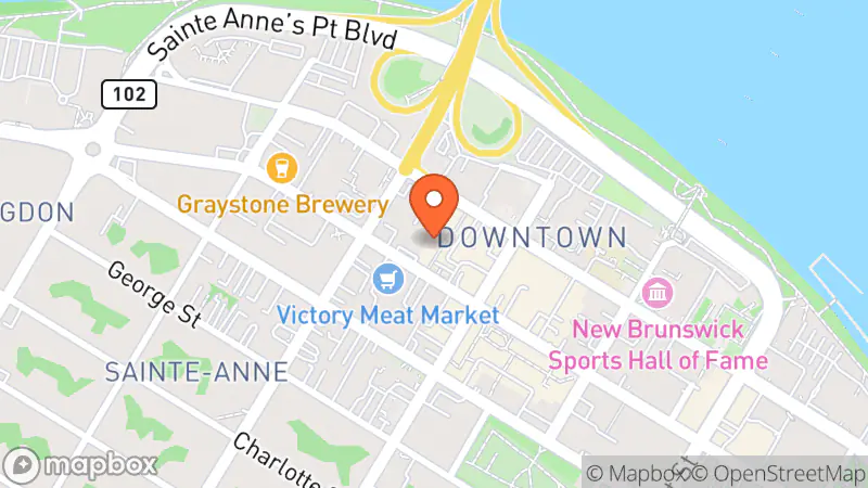 Map showing location of Out'Fits Fredericton