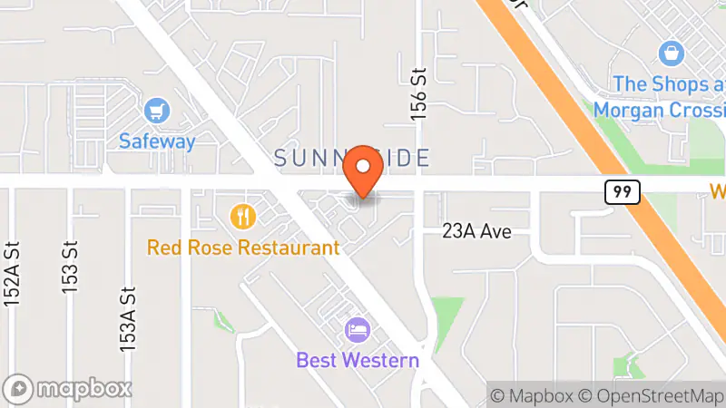 Map showing location of Peace Arch Hospice Society Thrift Store