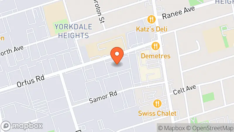 Map showing location of Plato's Closet North York