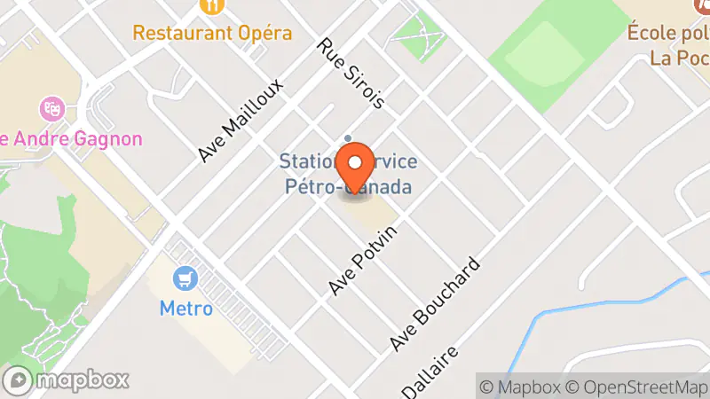 Map showing location of Pocatiere Centre D'Aubaines