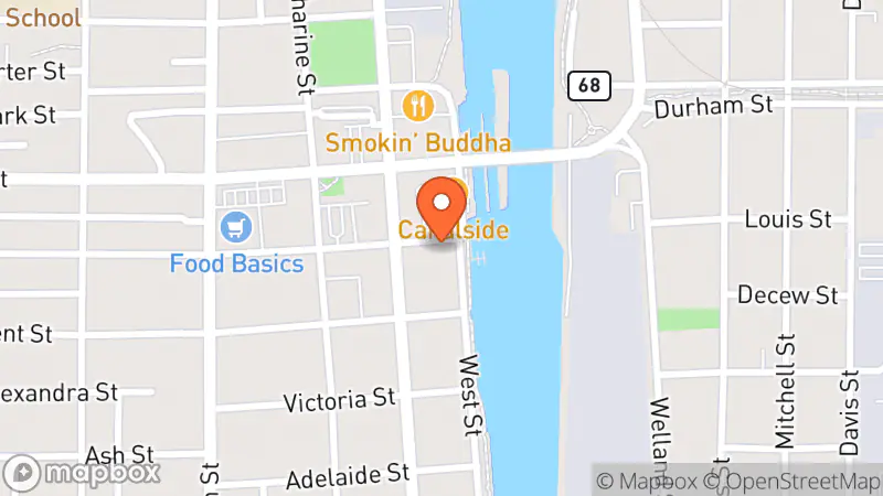 Map showing location of Port Thrift Shop