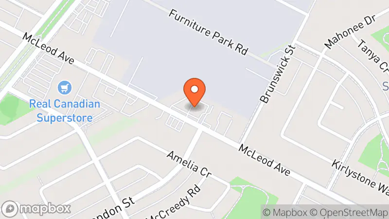 Map showing location of Prairie Crocus Thrift Shop