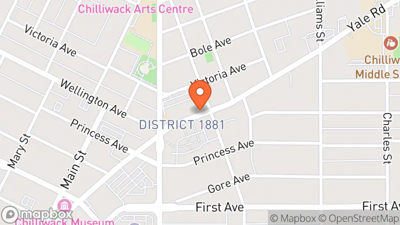 Map showing location of Raba thrift store