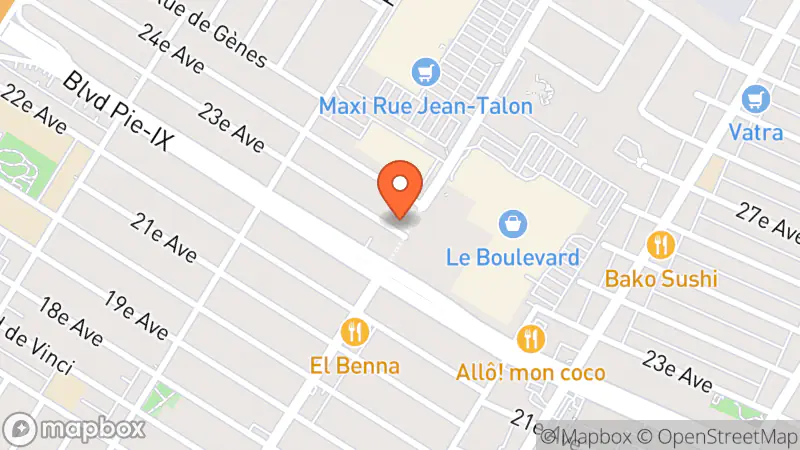 Map showing location of Renaissance Boutique Jean-Talon/Pie-IX