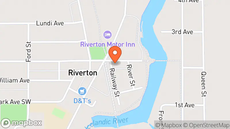 Map showing location of Riverton MCC Thrift Shop