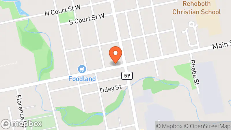 Map showing location of Salvation Army Thrift Store