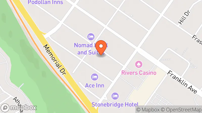 Map showing location of Salvation Army Thrift Store