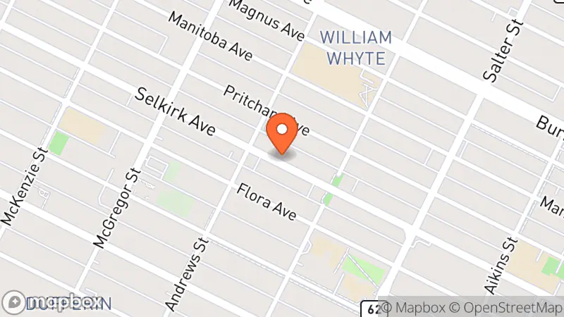 Map showing location of Selkirk MCC Thrift Shop in Winnipeg